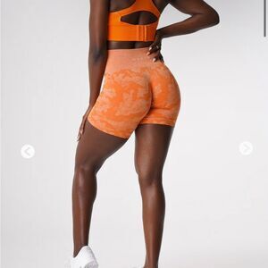 NVGTN Orange Camo Seamless Shorts. Size M. NWT